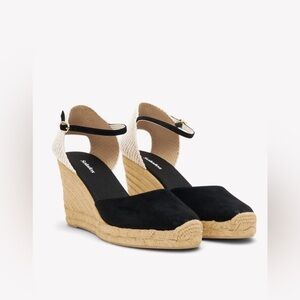 Soludos Wedge Espadrilles Black Linen
